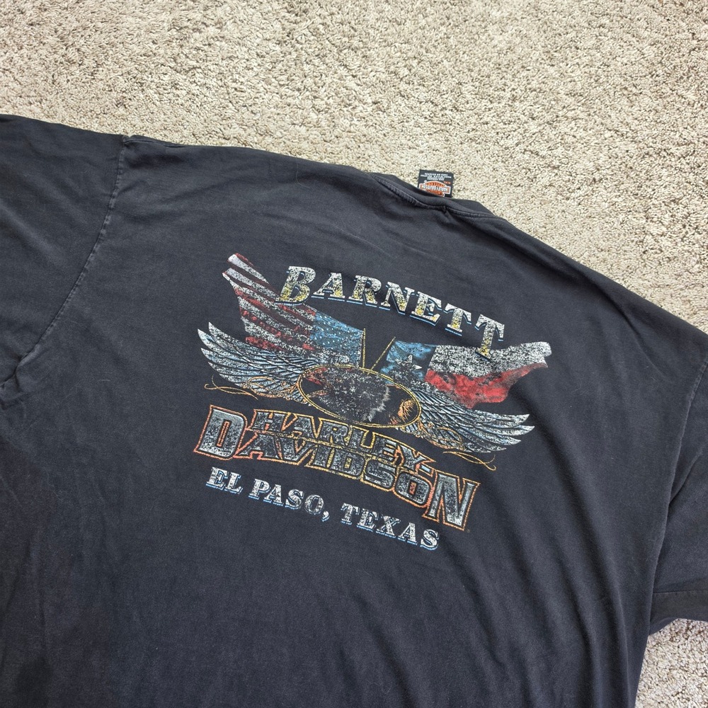 Harley Davidson T Shirt Mens 4XL XXXXL Black Barnett El Paso TX Biker Motorcycle